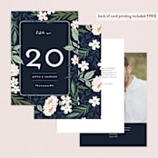 "Floral Edged Frame" - Table Numbers in Royal by Alethea and Ruth - Back of Card Options