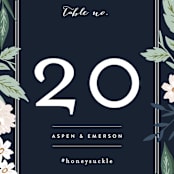 "Floral Edged Frame" - Table Numbers in Royal by Alethea and Ruth - Detail