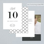 "Understated Elegance" - Table Numbers in Cotton by Kimberly FitzSimons - Back of Card Options