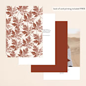 "Leaf Print" - Table Numbers in Rust by Katharine Watson - Back of Card Options