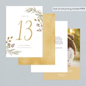 "Summer Love" - Table Numbers in Sunflower by Wildfield Paper Co - Back of Card Options