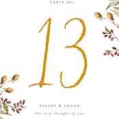 "Summer Love" - Table Numbers in Sunflower by Wildfield Paper Co - Detail