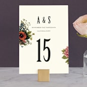 "Vintage Garden Invite" - Table Numbers in Vintage Beige by Alisa Wismer - Front
