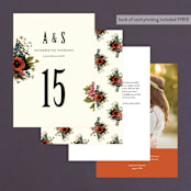 "Vintage Garden Invite" - Table Numbers in Vintage Beige by Alisa Wismer - Back of Card Options