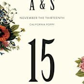 "Vintage Garden Invite" - Table Numbers in Vintage Beige by Alisa Wismer - Detail