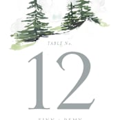 "On the Slopes" - Table Numbers in Fog by Mere Paper - Detail