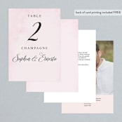 "Garden Party Joy" - Table Numbers in Blush by frances mathys - Back of Card Options