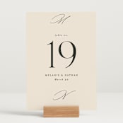 "Infinite" - Table Numbers in Ivory by Angela Thompson - Displayed (stand not included)