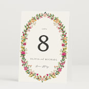 "Meadow Love" - Table Numbers in Tropical by Susan Moyal - Folded