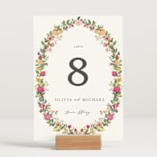 "Meadow Love" - Table Numbers in Tropical by Susan Moyal - Displayed (stand not included)