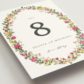 "Meadow Love" - Table Numbers in Tropical by Susan Moyal - Detail