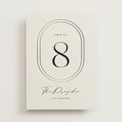 "Modern Monogram" - Table Numbers in Latte by Jackie Crawford - Front