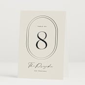 "Modern Monogram" - Table Numbers in Latte by Jackie Crawford - Folded