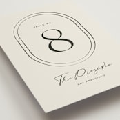 "Modern Monogram" - Table Numbers in Latte by Jackie Crawford - Detail