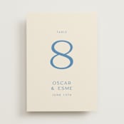 "Brooklyn" - Table Numbers in Cerulean by Ellen Schlegelmilch - Front