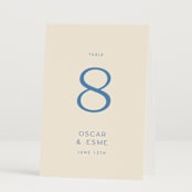 "Brooklyn" - Table Numbers in Cerulean by Ellen Schlegelmilch - Folded
