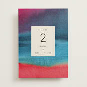 "At Dusk" - Table Numbers in Sunset by Sumak Studio - Front