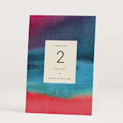 "At Dusk" - Table Numbers in Sunset by Sumak Studio - Folded