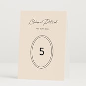 "Script and Monogram" - Table Numbers in Sand by Carolyn MacLaren - Folded