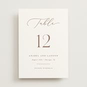 "Luxe script" - Table Numbers in Pearl by Hooray Creative - Front