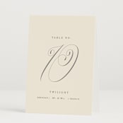 "Wonderful Tonight" - Table Numbers in Oreo Creme by Design Lotus - Folded
