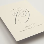 "Wonderful Tonight" - Table Numbers in Oreo Creme by Design Lotus - Detail