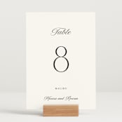 "Classic Chic" - Table Numbers in Pearl by Shirley Lin Schneider - Displayed (stand not included)