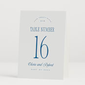 "Riviera" - Table Numbers in Ocean by Kelly Schmidt - Folded