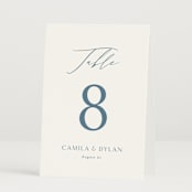 "graceful" - Table Numbers in Dusty Blue by Jennifer Postorino - Folded