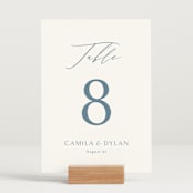 "graceful" - Table Numbers in Dusty Blue by Jennifer Postorino - Displayed (stand not included)