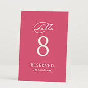 "Everlasting" - Table Numbers in Carnation by Jennifer Postorino - Folded