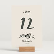 "Botanical Crest" - Table Numbers in Ink by Kelly Watkins - Displayed (stand not included)