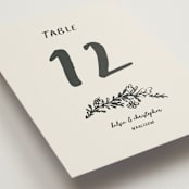 "Botanical Crest" - Table Numbers in Ink by Kelly Watkins - Detail