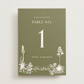 "Rancho" - Table Numbers in Verde by Megan Davis - Front