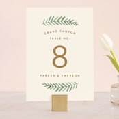 "Painted Ferns" - Table Numbers in Cream by Amy Kross - Front