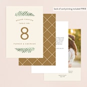 "Painted Ferns" - Table Numbers in Cream by Amy Kross - Back of Card Options