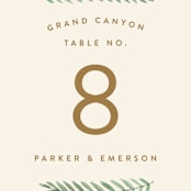 "Painted Ferns" - Table Numbers in Cream by Amy Kross - Detail