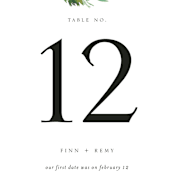 "Simple Pine Branches" - Table Numbers in Vanilla by Mere Paper - Detail