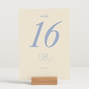 "Luxe" - Table Numbers in Ocean by Baumbirdy - Displayed (stand not included)