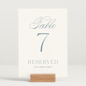 "Leighton" - Table Numbers in Lakeshore Blue by Jennifer Postorino - Displayed (stand not included)