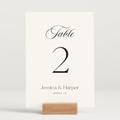 "Modern Romance" - Table Numbers in Obsidian by Jennifer Postorino - Displayed (stand not included)