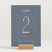 "Ritzy" - Table Numbers in French Blue by Nicoletta Savod - Displayed (stand not included)