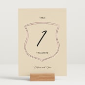 "Modern Fairy Tale" - Table Numbers in Linen by Helena Vitto - Displayed (stand not included)