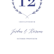 "United" - Table Numbers in Cobalt by Susan Brown - Detail