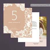 "Lace and Kraft" - Table Numbers in Kraft by Katharine Watson - Back of Card Options