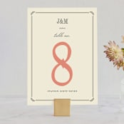 "Stache + Kiss" - Table Numbers in Creme by Penelope Poppy - Front