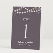 "Garden Lights" - Table Numbers in Plum by Hooray Creative - Folded
