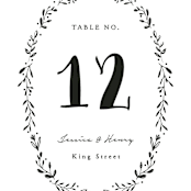 "Charleston" - Table Numbers in Tuxedo by Susan Brown - Detail
