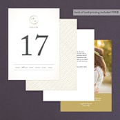 "Monogram Circle Stamp" - Table Numbers in Antique White by fatfatin - Back of Card Options
