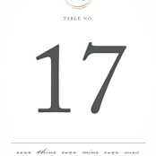 "Monogram Circle Stamp" - Table Numbers in Antique White by fatfatin - Detail